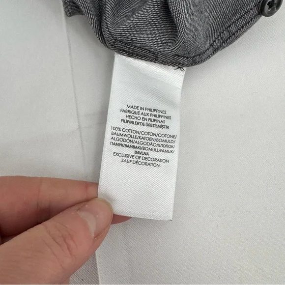 Polo Ralph Lauren Black Denim Button Up Shirt Women's Size 8 Cotton Slim Fit - Picture 9 of 13